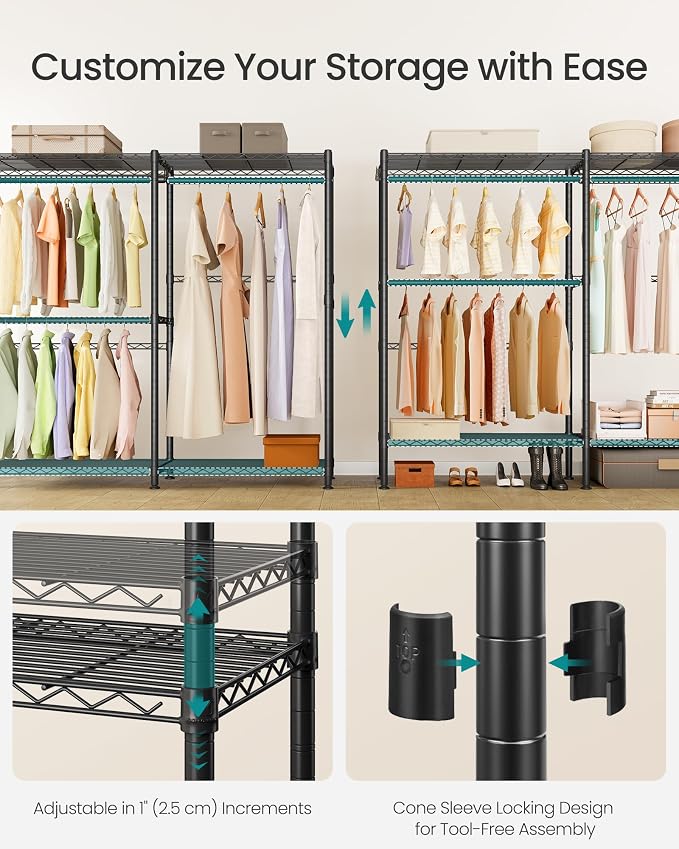 SONGMICS Clothing Rack, Heavy-Duty Garment Rack - Image 4