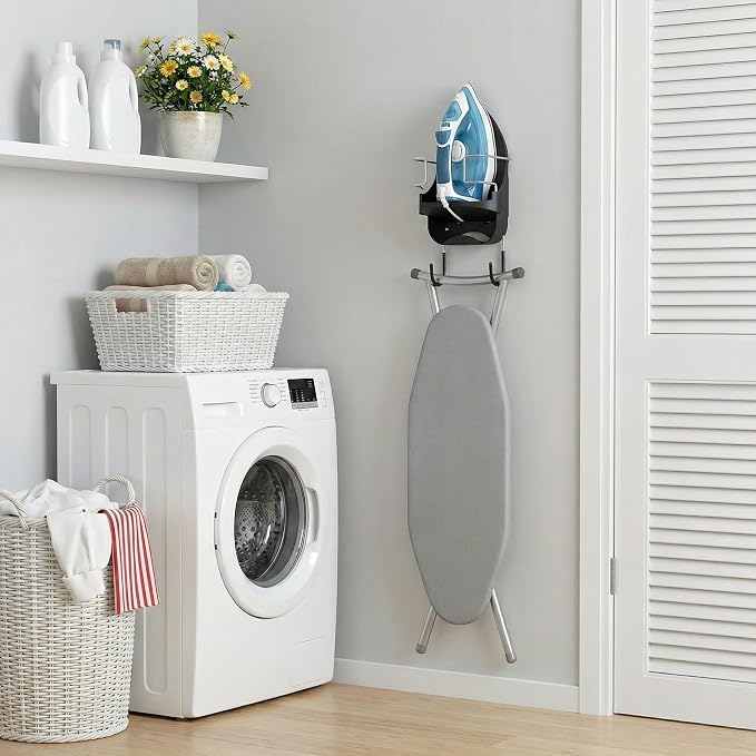 DOUBLE 2 C Ironing Board Hanger Wall Mount Electric Iron Holder Iron and - Image 6