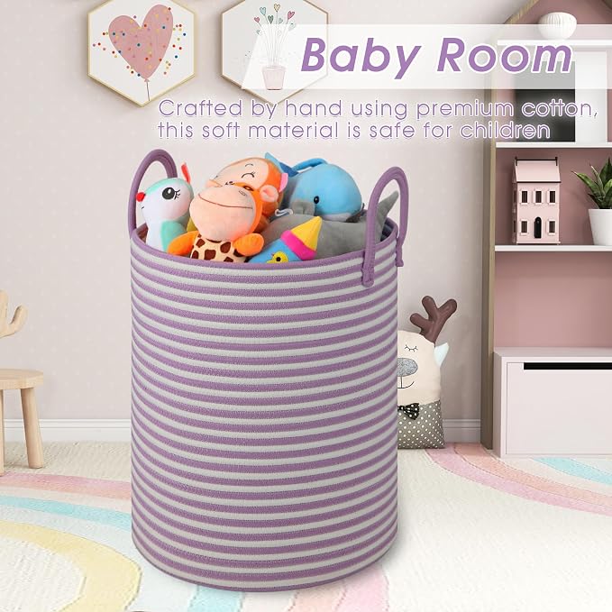Large Laundry Basket, Laundry Hamper, baby hamper, Nursery Blanket Storage - Image 3