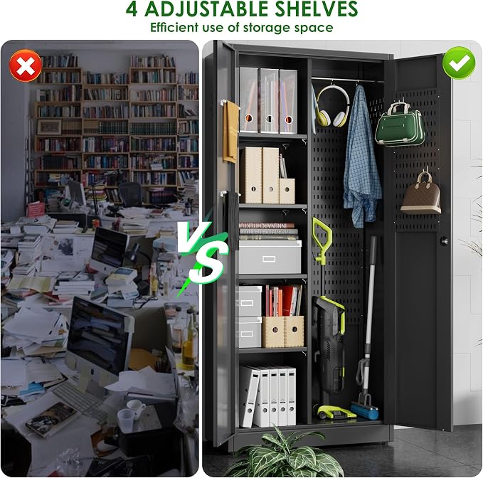 71.31" H Metal Broom Closet Storage Cabinets - Image 3