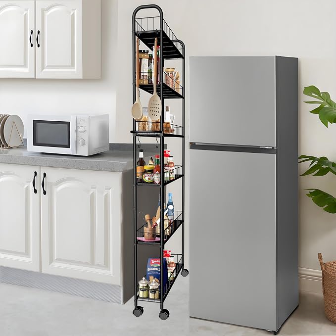6in 6 Tier Slim Storage Cart - Image 2