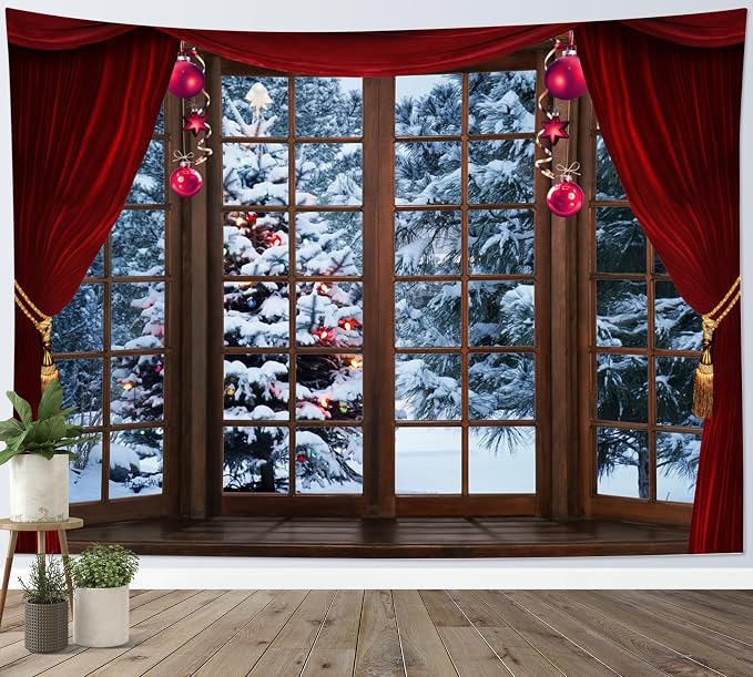LB Winter Forest Tapestry, Christmas Pine Tree - Image 4
