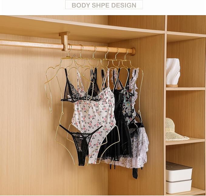 10Pack Gold Color Foldable Metal Bikini Hanger Full Body Shape Bathing Hanger - Image 4