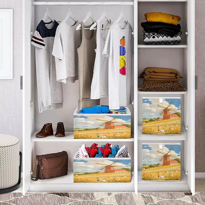 senya Large Storage Bins Windmill Farm Collapsible Foldable Storage Cubes - Image 7