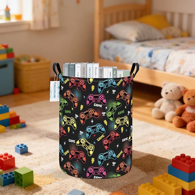 LANGYASHAN Laundry Basket Canvas Fabric Collapsible Organizer Basket - Image 7