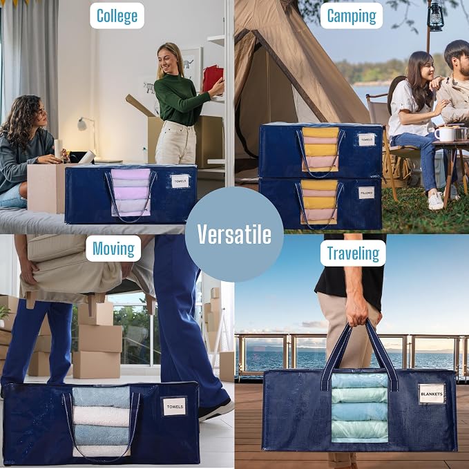 VENO 6 Pack Heavy Duty Moving Bags, Christmas Storage Bins - Image 6