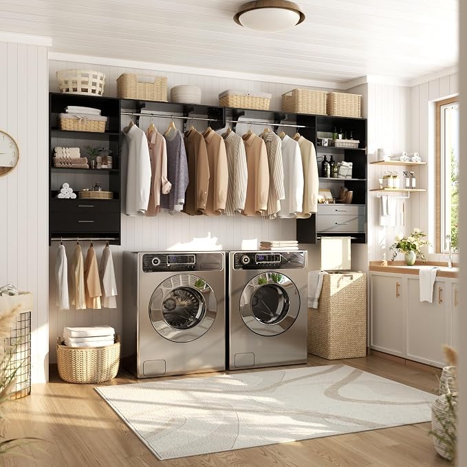 Wood Laundry Room Organizer System - Image 2