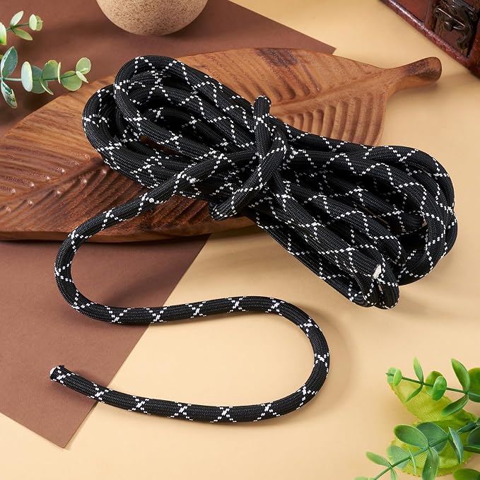 FASHEWELRY 5.47 Yards 8mm Round Polyester Cord Rope Thick Braid Macrame Cord - Image 5