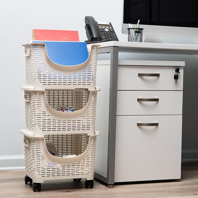 Mind Reader Plastic Storage Cart, Kitchen Storage, Toy Storage, 14.75"L x 11"W - Image 2