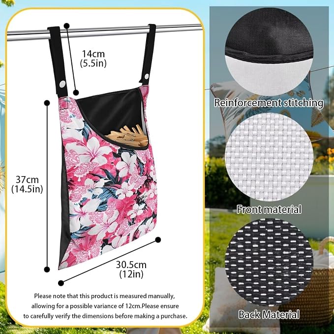 Frangipani Print Clothespin Bag - Image 6