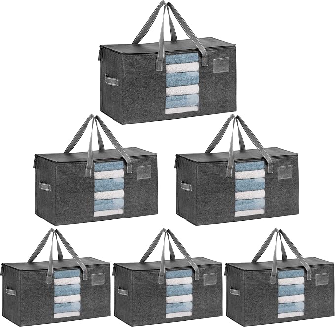 VENO 6 Pack Moving Bags, Comforter and Blanket Storage Bags by Veno