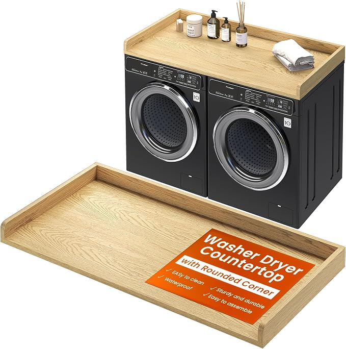 Washer Dryer Countertop, 27.5"x54" Wood Washer and Dryer Countertop by FunMemories