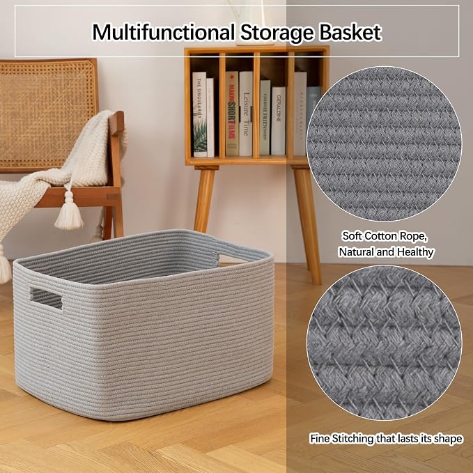 OIAHOMY 75L Large Blanket Basket, Woven Blanket Storage Basket - Image 5