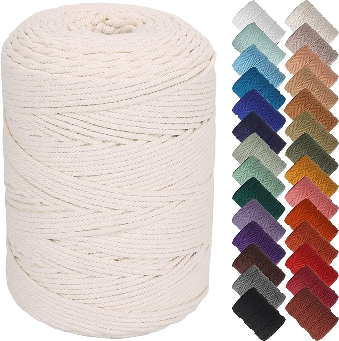 NOANTA Natural Macrame Cord 3mm x 328Yards, Cotton Cord by NOANTA