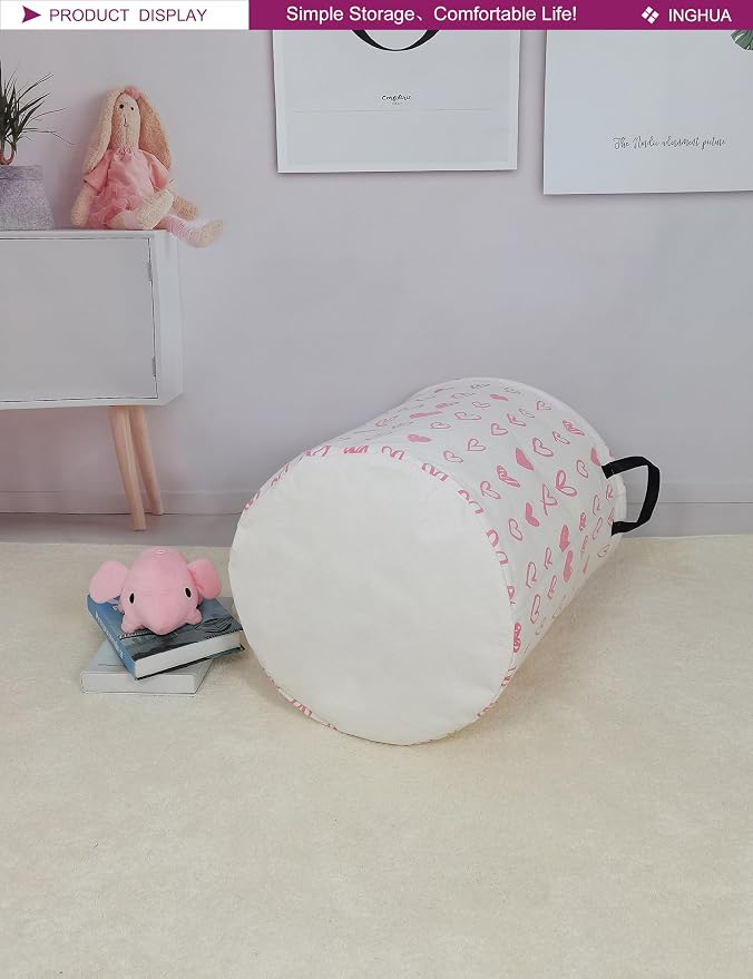 Laundry Hamper Large Canvas Fabric Lightweight Storage Basket/Toy - Image 4