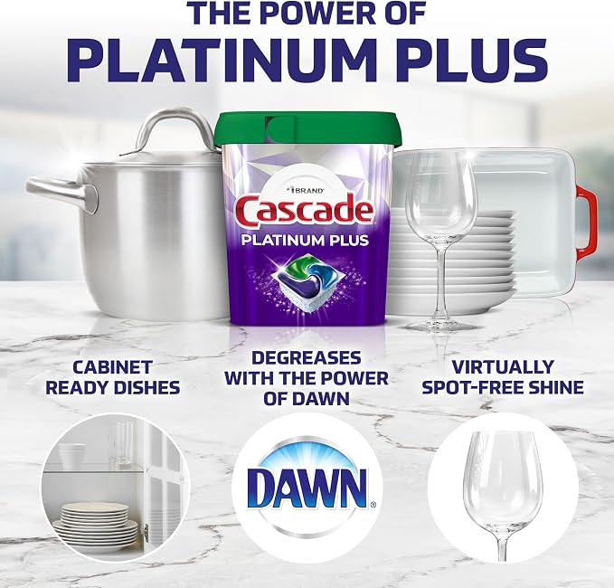 Cascade Platinum Plus ActionPacs Dishwasher Detergent Pods, Dishwasher Soap - Image 2