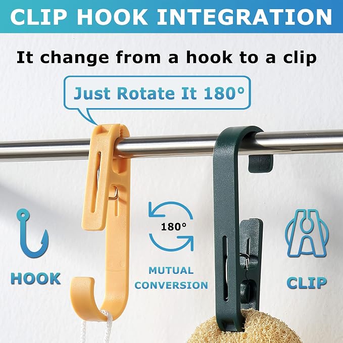 XoYoZo Laundry Hooks with Clips Hanger Closet Organizer Clamps Socks Boot Bras - Image 3
