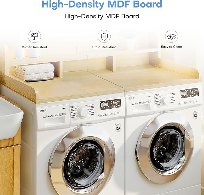 Washer Dryer Countertop with Shelf, Washer and Dryer Covers - Image 2