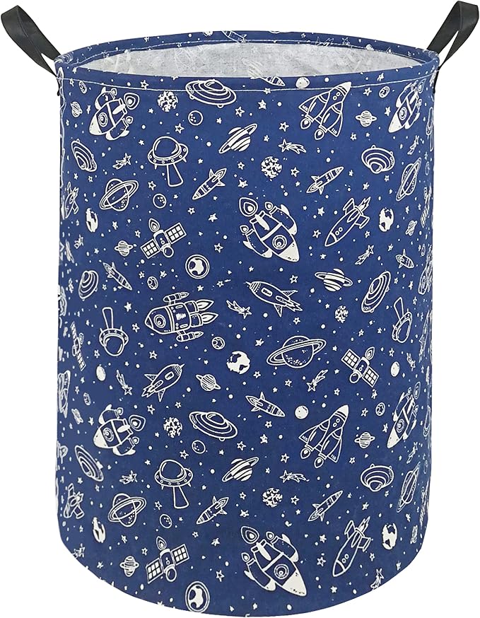 KUNRO Round Laundry Gift Basket Storage Hamper, Clothes Storage Organizer Bins by KUNRO