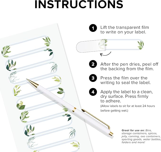 ThreeKin Waterproof Labels for Bottles and Containers - Image 7
