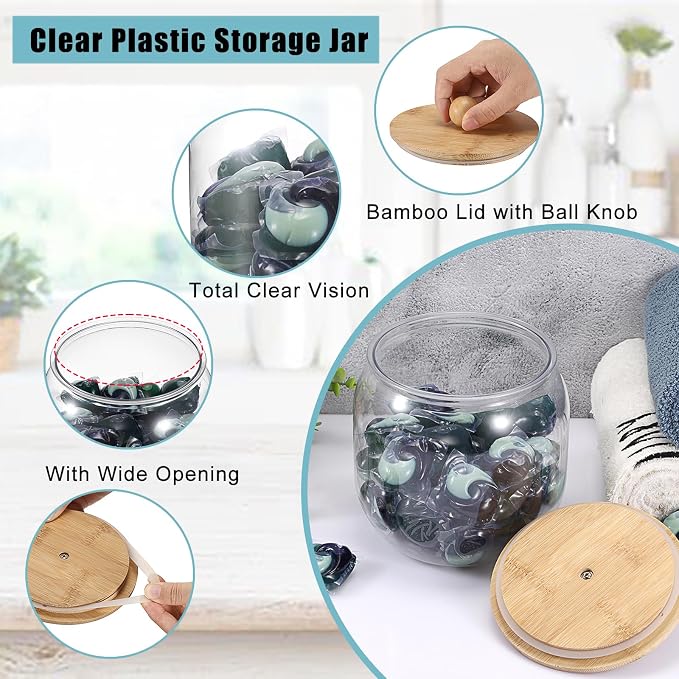 2-Pack Clear Plastic Laundry Pod Containers - Image 6