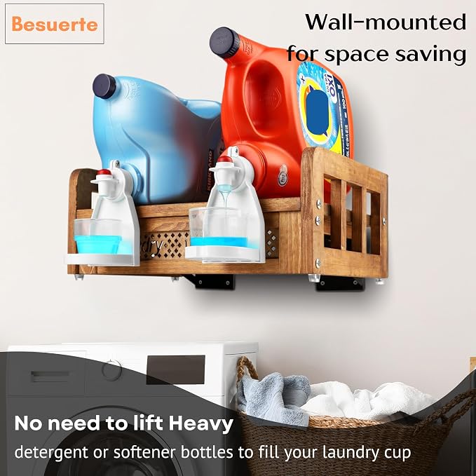 Wooden Laundry Detergent Holder Stand - Image 5