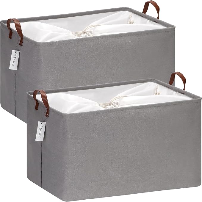 Hinwo 70L Extra Large Storage Bins, Foldable Clothes Storage Baskets by Hinwo