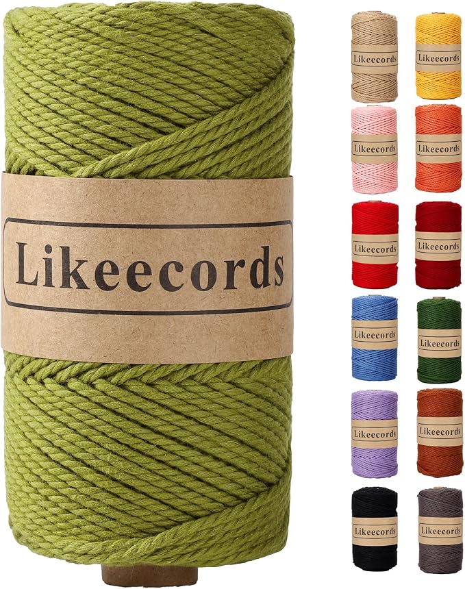 Cotton Macrame Cord 3mm x 100m, 3 Strand Twisted, Macrame Rope, Macrame String by Likeecords