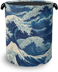 Ocean Wave Laundry Basket, Japanese Foldable Oxford Cloth Tote Bag Laundry by Unknown