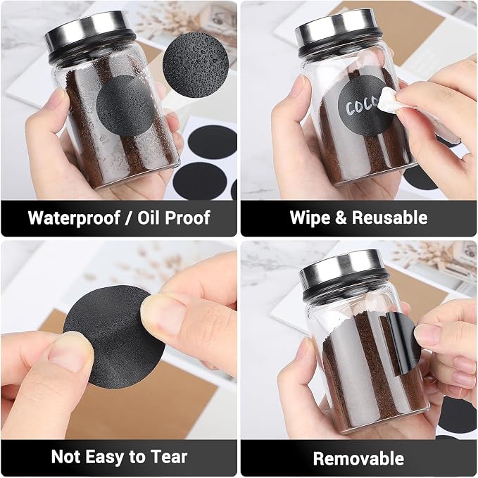 Segarty Chalkboard Labels, Waterproof Black Label Stickers - Image 4