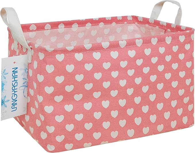 LANGYASHAN Rectangular Storage Bin Collapse Canvas Fabric Cartoon Storage Basket by LANGYASHAN