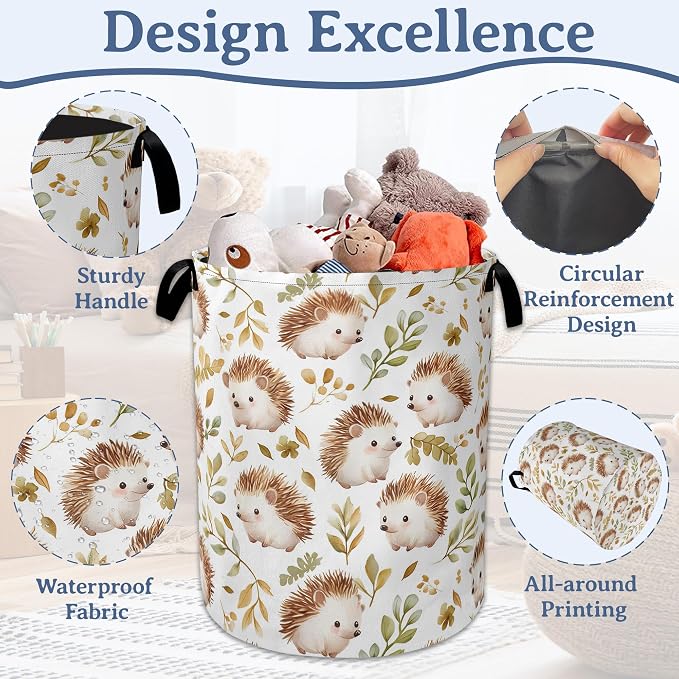 Cute Hedgehog Laundry Basket, Oxford Cloth Laundry Hamper - Image 4