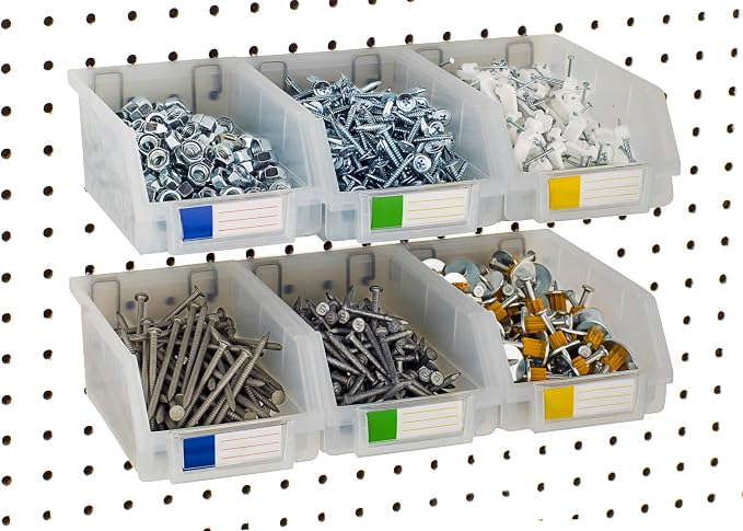 Pegboard Bins – 6 Pack Clear Large - Image 3