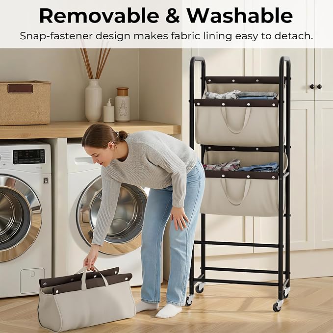 GRANNY SAYS 3 Tier Laundry Sorter, Laundry Basket - Image 2