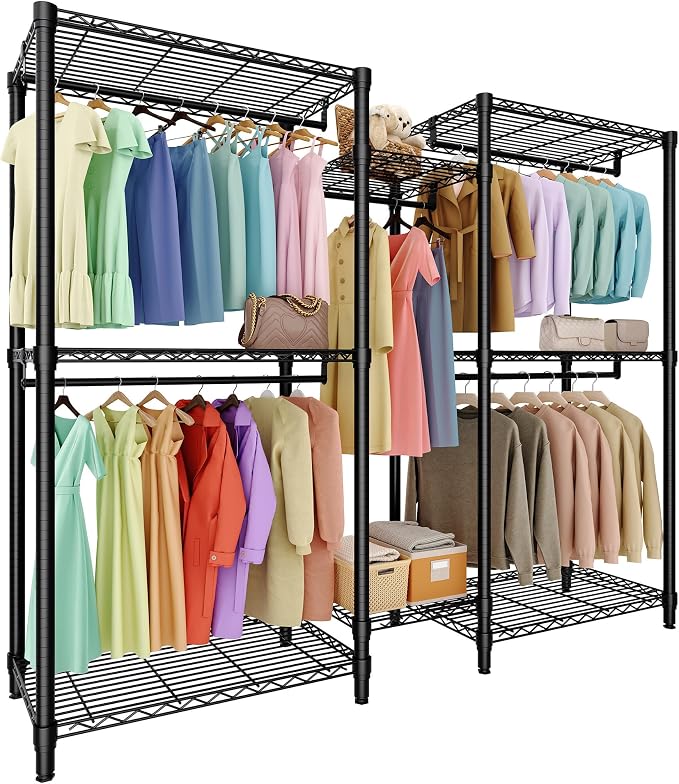 Portable Clothing Rack for Haning Clothes, Freestanding Garment Rack by IDEALHOUSE