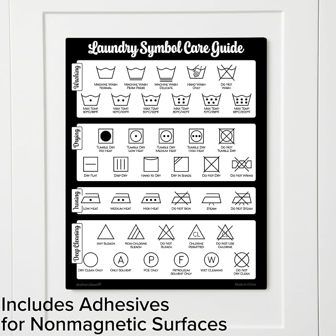 Farmhouse Laundry Symbols Magnet, 8x10 Laundry Symbols Chart, 39 Icons - Image 3