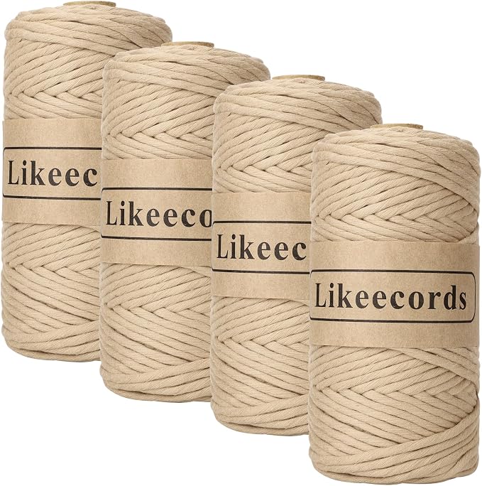 4 Skeins of 4mm X 80m Single Strand Macrame Cord Handmade Decorations Softer by Likeecords