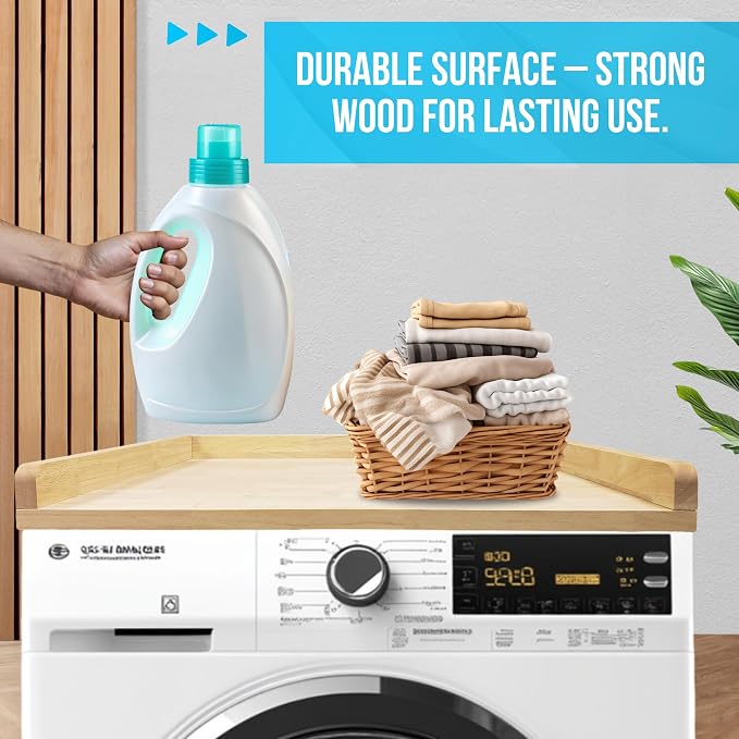 Skywin Washer Dryer Countertop 24 x 29.9 x 3.1 Inches, Single Real Solid Wood - Image 5