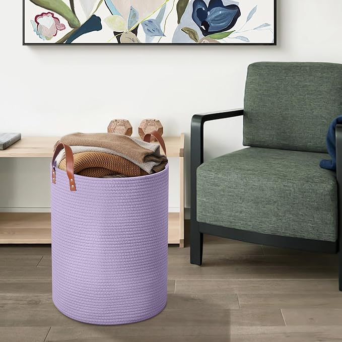 80L Large Rope Basket, Woven Rope Storage - Image 6