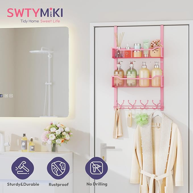 SWTYMIKI Over The Door Hooks Organizer - Image 4