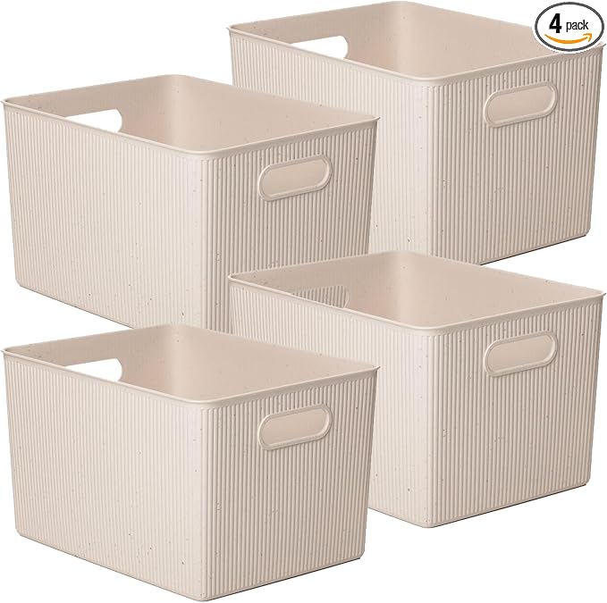 Superio Eco-Friendly Decorative Plastic Basket Open Home Storage Bins Organizer by Superio
