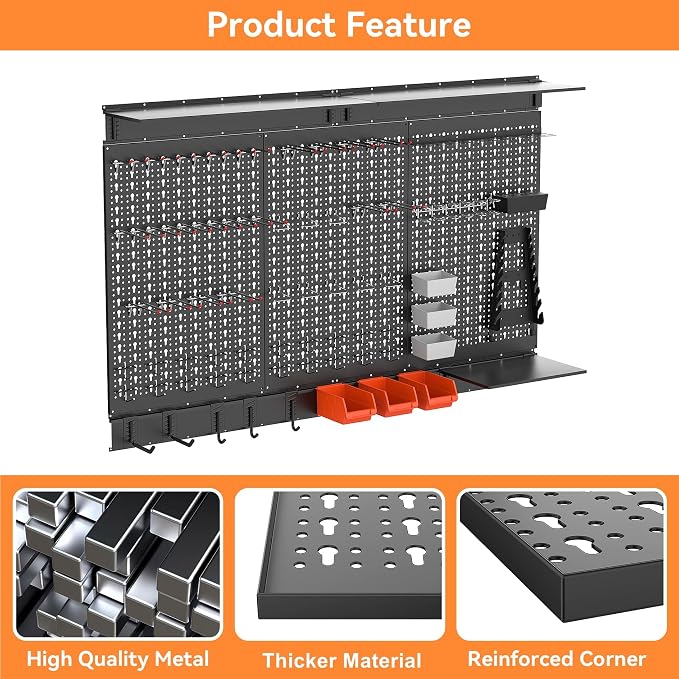 WALMANN 113 PCS Pegboard Wall Organizer Kit - Image 4
