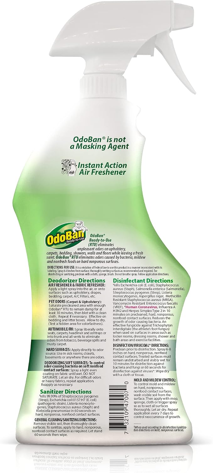 OdoBan Ready-to-Use Disinfectant and Odor Eliminator, 32 Ounces Each, Original - Image 2