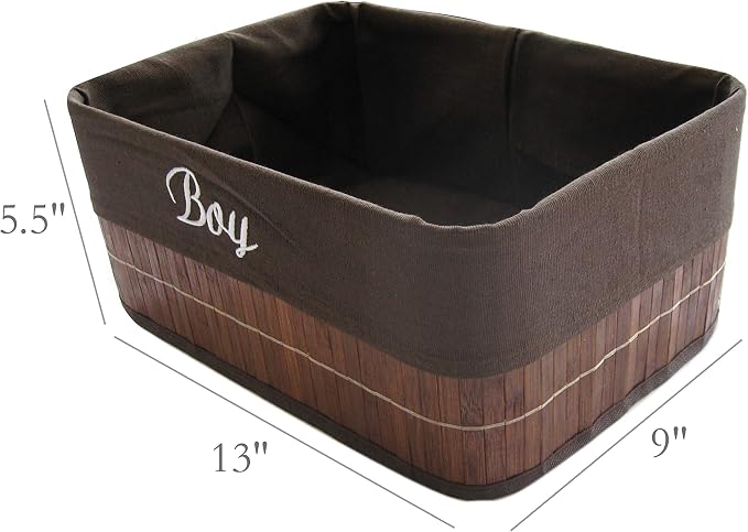 FixtureDisplays Laundry Hamper Bamboo Square Wicker Clothes Bin Basket Storage - Image 7