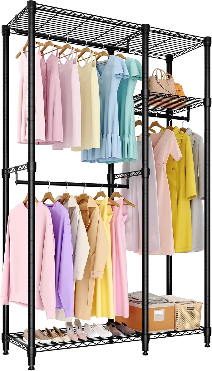 Portable Clothes Rack, Heavy Duty Garment Rack by IDEALHOUSE