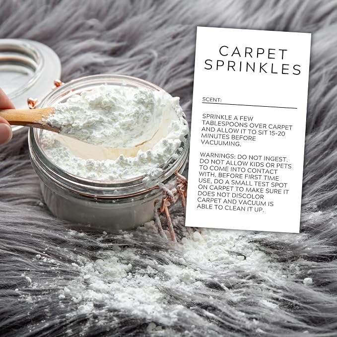 Carpet Sprinkle Freshener Instruction Stickers | 250 pc per Roll 2x3.5” - Image 6