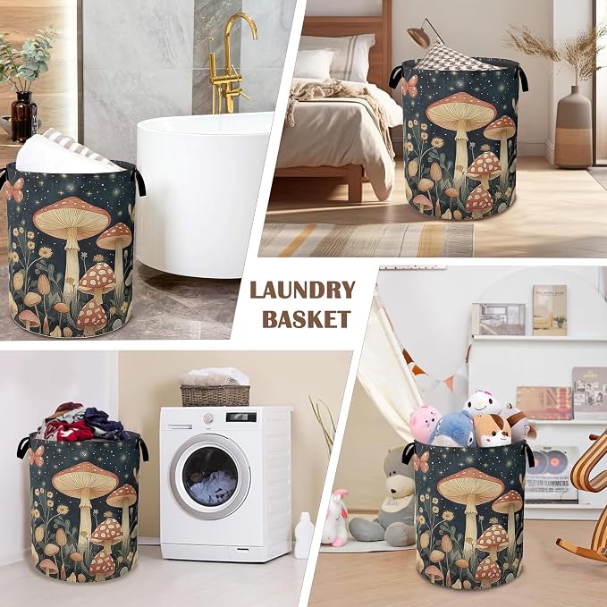 Fantasy Mushroom Laundry Basket, Butterfly Stars Collapsible Laundry Baskets - Image 7