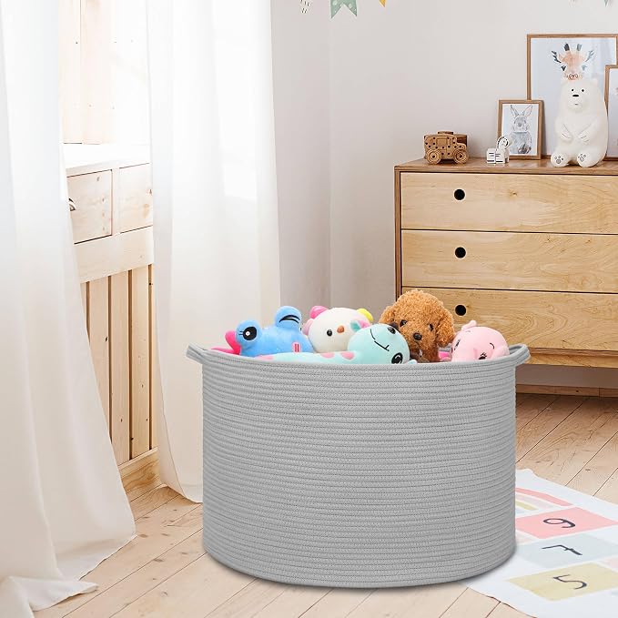Extra Large Blanket Basket 87L, Laundry Hamper, Baby Nursery Hamper - Image 5