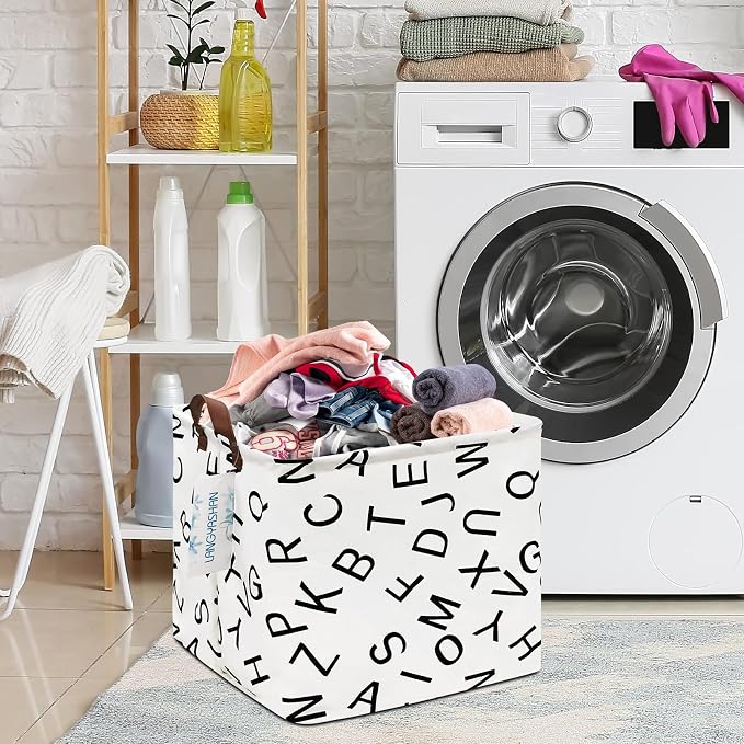 LANGYASHAN Square Storage Baskets Waterproof Canvas Children Laundry Nursery - Image 4