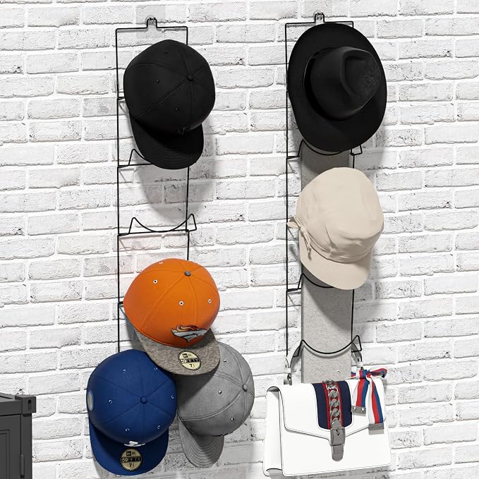 LINFIDITE 10 Pack Hat Rack Hanger Holder Organizer Flexible Multi Hook Wall - Image 8